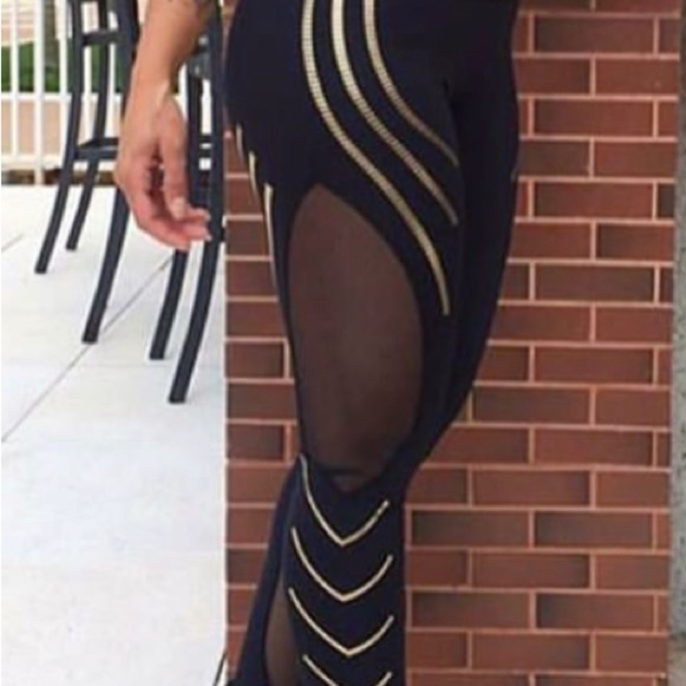 Labellamafia  gold & Black leggings